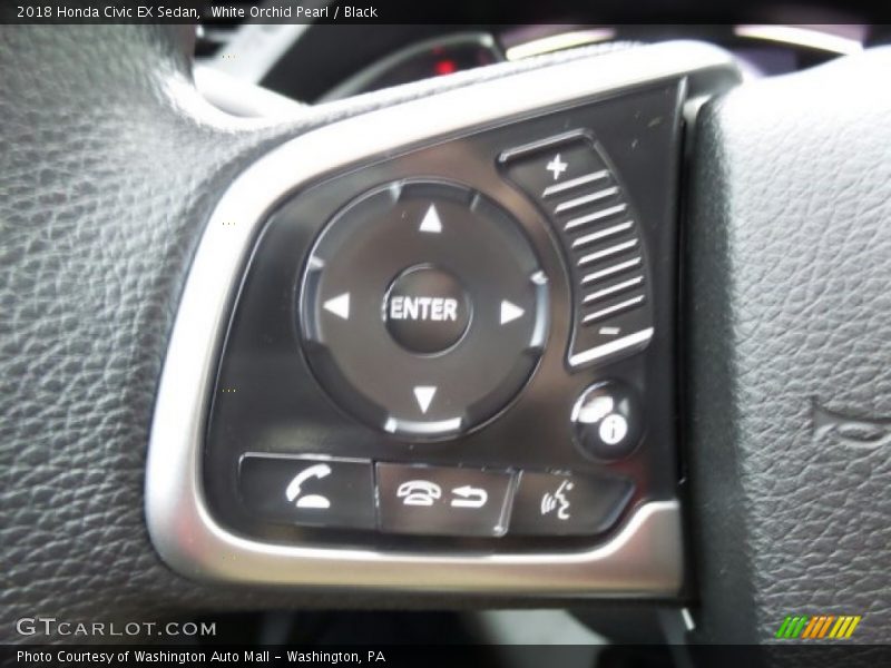 White Orchid Pearl / Black 2018 Honda Civic EX Sedan