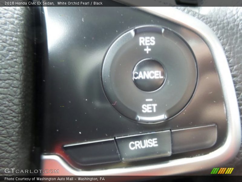 White Orchid Pearl / Black 2018 Honda Civic EX Sedan