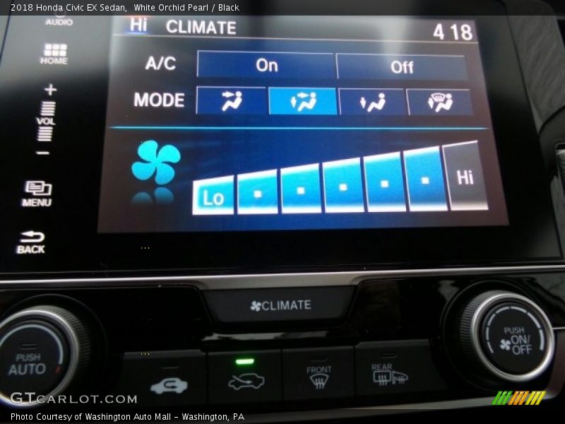 White Orchid Pearl / Black 2018 Honda Civic EX Sedan