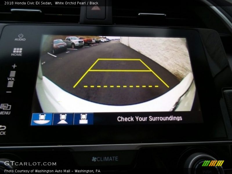 White Orchid Pearl / Black 2018 Honda Civic EX Sedan