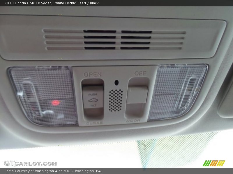 White Orchid Pearl / Black 2018 Honda Civic EX Sedan