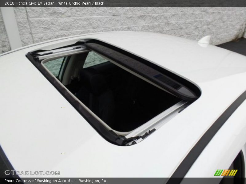 White Orchid Pearl / Black 2018 Honda Civic EX Sedan