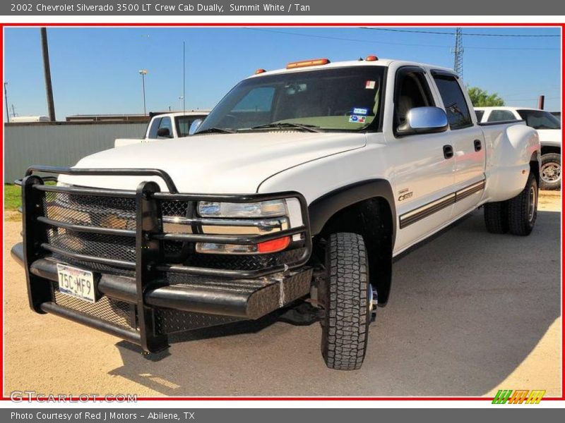 Summit White / Tan 2002 Chevrolet Silverado 3500 LT Crew Cab Dually
