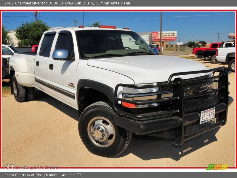 Summit White / Tan 2002 Chevrolet Silverado 3500 LT Crew Cab Dually
