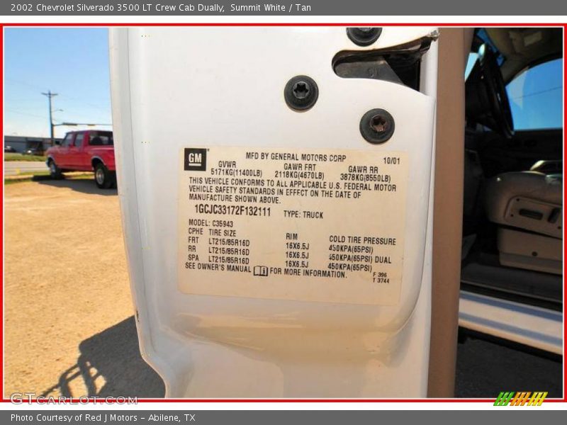 Summit White / Tan 2002 Chevrolet Silverado 3500 LT Crew Cab Dually