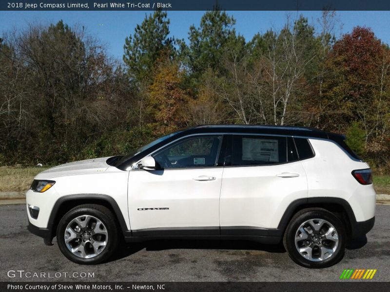 Pearl White Tri–Coat / Black 2018 Jeep Compass Limited