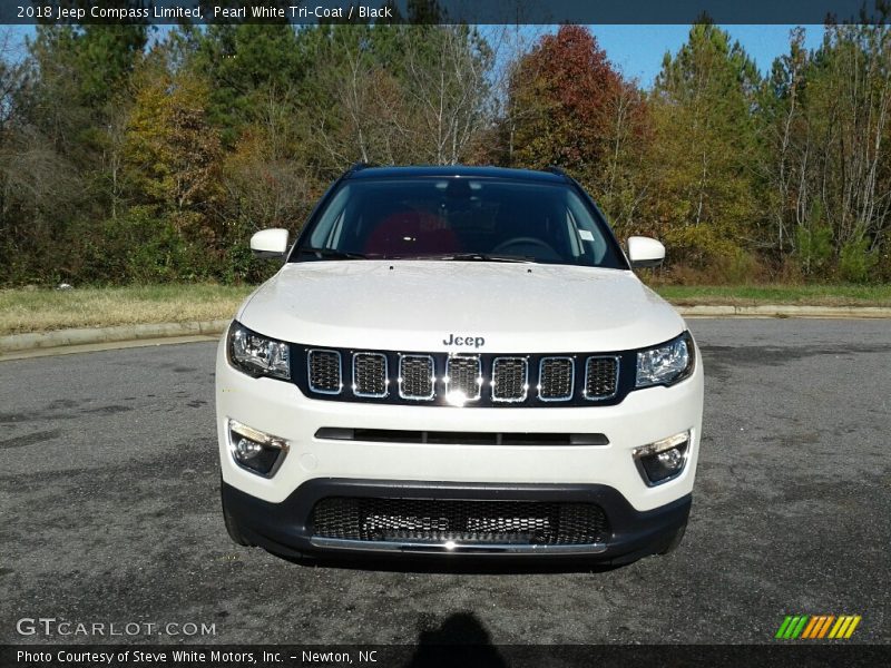 Pearl White Tri–Coat / Black 2018 Jeep Compass Limited