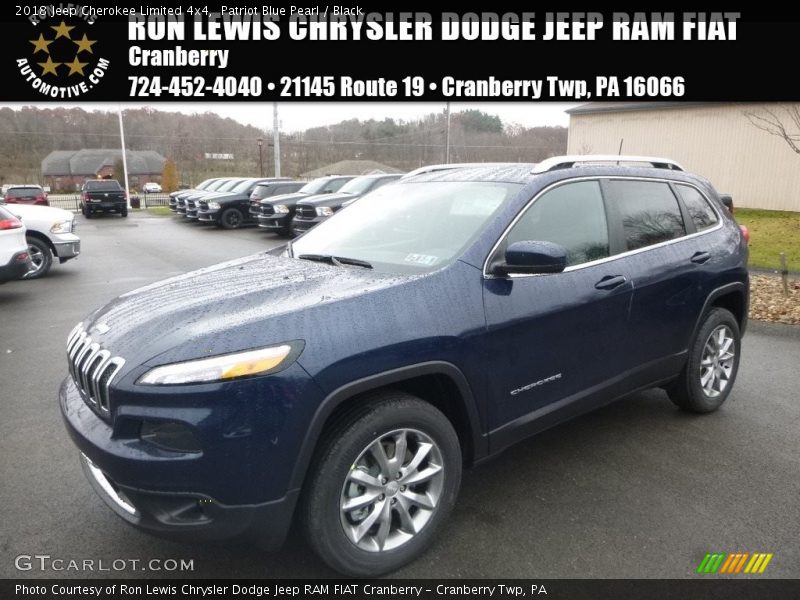 Patriot Blue Pearl / Black 2018 Jeep Cherokee Limited 4x4