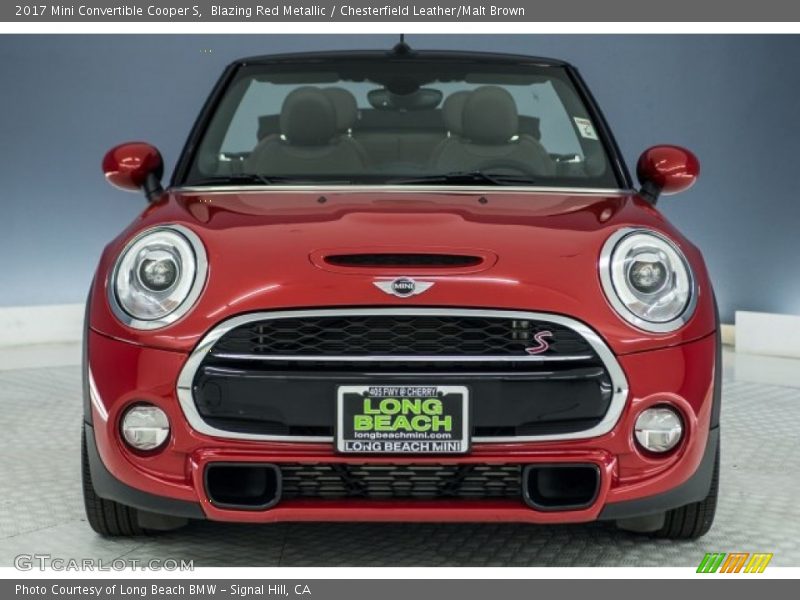 Blazing Red Metallic / Chesterfield Leather/Malt Brown 2017 Mini Convertible Cooper S