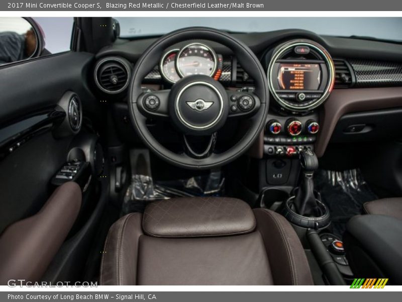 Blazing Red Metallic / Chesterfield Leather/Malt Brown 2017 Mini Convertible Cooper S