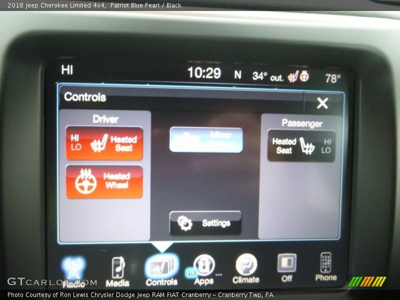 Patriot Blue Pearl / Black 2018 Jeep Cherokee Limited 4x4