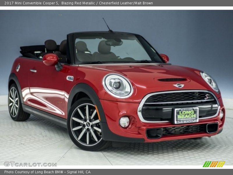 Blazing Red Metallic / Chesterfield Leather/Malt Brown 2017 Mini Convertible Cooper S