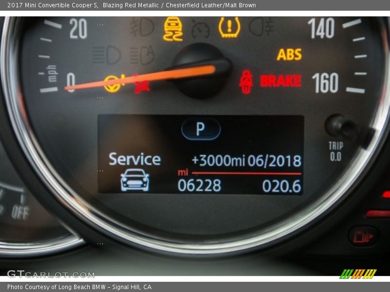 Blazing Red Metallic / Chesterfield Leather/Malt Brown 2017 Mini Convertible Cooper S