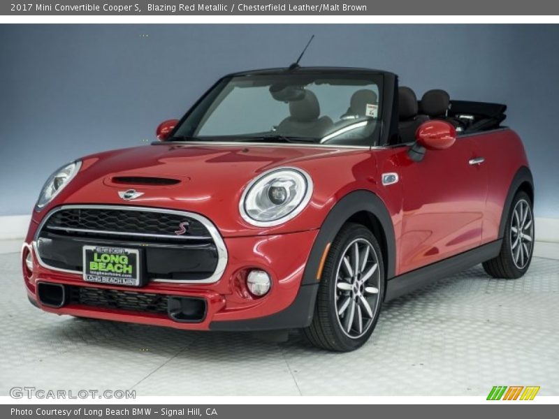 Blazing Red Metallic / Chesterfield Leather/Malt Brown 2017 Mini Convertible Cooper S