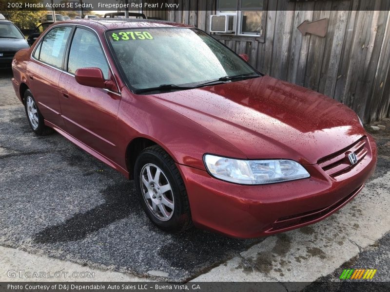 Firepepper Red Pearl / Ivory 2002 Honda Accord SE Sedan