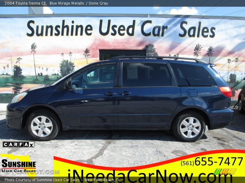 Blue Mirage Metallic / Stone Gray 2004 Toyota Sienna CE