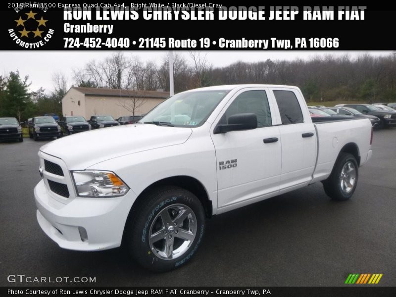 Bright White / Black/Diesel Gray 2018 Ram 1500 Express Quad Cab 4x4