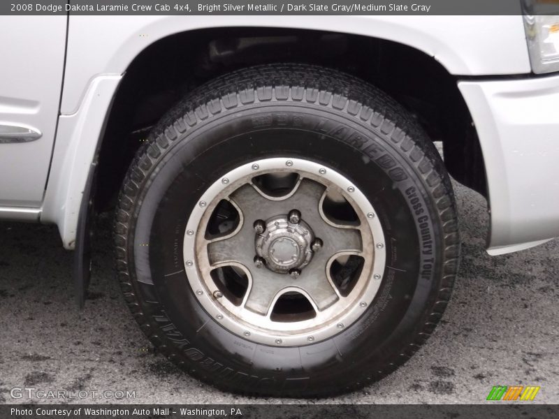 Bright Silver Metallic / Dark Slate Gray/Medium Slate Gray 2008 Dodge Dakota Laramie Crew Cab 4x4