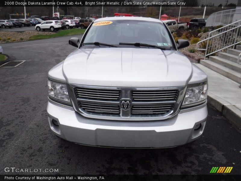Bright Silver Metallic / Dark Slate Gray/Medium Slate Gray 2008 Dodge Dakota Laramie Crew Cab 4x4
