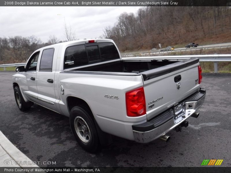 Bright Silver Metallic / Dark Slate Gray/Medium Slate Gray 2008 Dodge Dakota Laramie Crew Cab 4x4