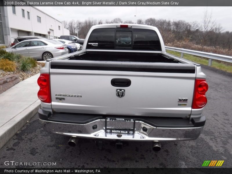 Bright Silver Metallic / Dark Slate Gray/Medium Slate Gray 2008 Dodge Dakota Laramie Crew Cab 4x4