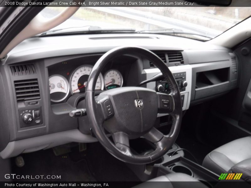 Bright Silver Metallic / Dark Slate Gray/Medium Slate Gray 2008 Dodge Dakota Laramie Crew Cab 4x4