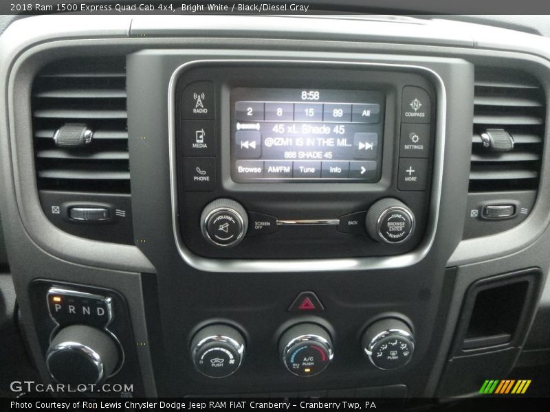 Bright White / Black/Diesel Gray 2018 Ram 1500 Express Quad Cab 4x4
