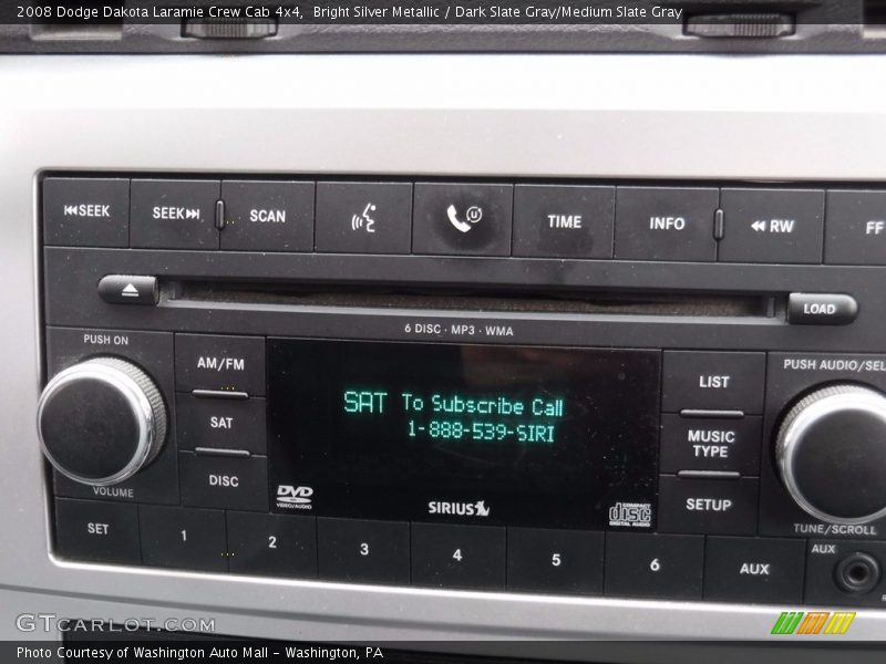 Bright Silver Metallic / Dark Slate Gray/Medium Slate Gray 2008 Dodge Dakota Laramie Crew Cab 4x4