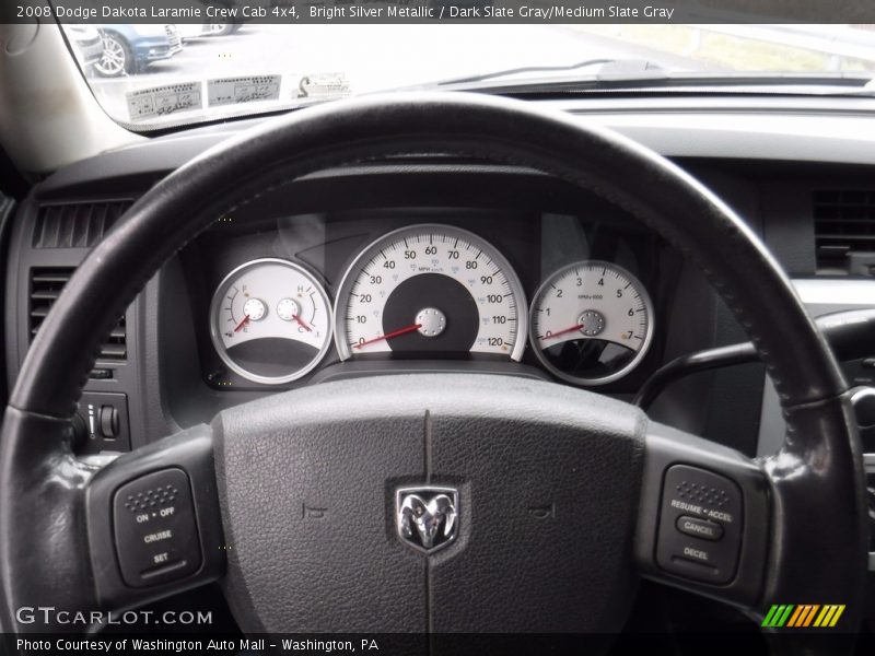 Bright Silver Metallic / Dark Slate Gray/Medium Slate Gray 2008 Dodge Dakota Laramie Crew Cab 4x4