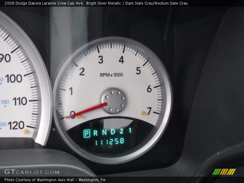 Bright Silver Metallic / Dark Slate Gray/Medium Slate Gray 2008 Dodge Dakota Laramie Crew Cab 4x4