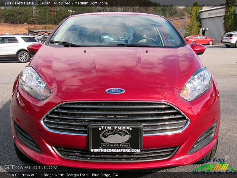 Ruby Red / Medium Light Stone 2017 Ford Fiesta SE Sedan