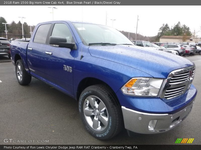 Blue Streak Pearl / Black/Diesel Gray 2018 Ram 1500 Big Horn Crew Cab 4x4