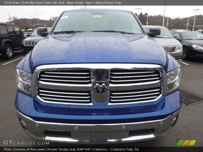 Blue Streak Pearl / Black/Diesel Gray 2018 Ram 1500 Big Horn Crew Cab 4x4