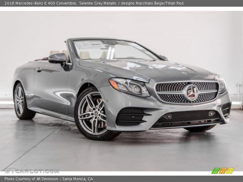 Selenite Grey Metallic / designo Macchiato Beige/Titian Red 2018 Mercedes-Benz E 400 Convertible