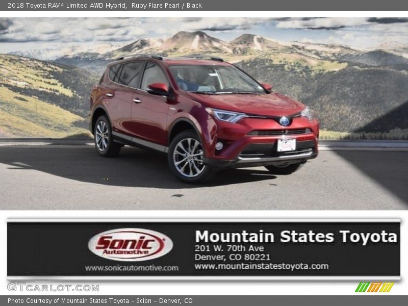 Ruby Flare Pearl / Black 2018 Toyota RAV4 Limited AWD Hybrid