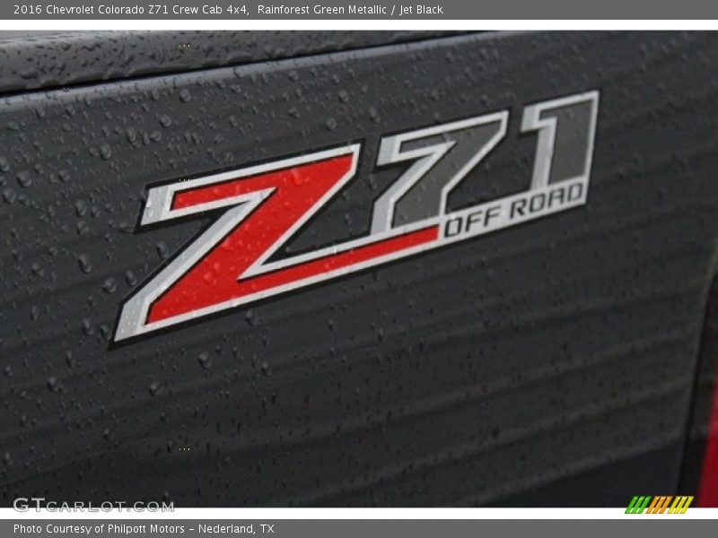 Rainforest Green Metallic / Jet Black 2016 Chevrolet Colorado Z71 Crew Cab 4x4