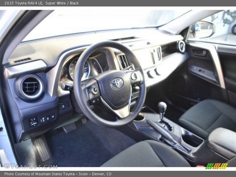 Super White / Black 2015 Toyota RAV4 LE