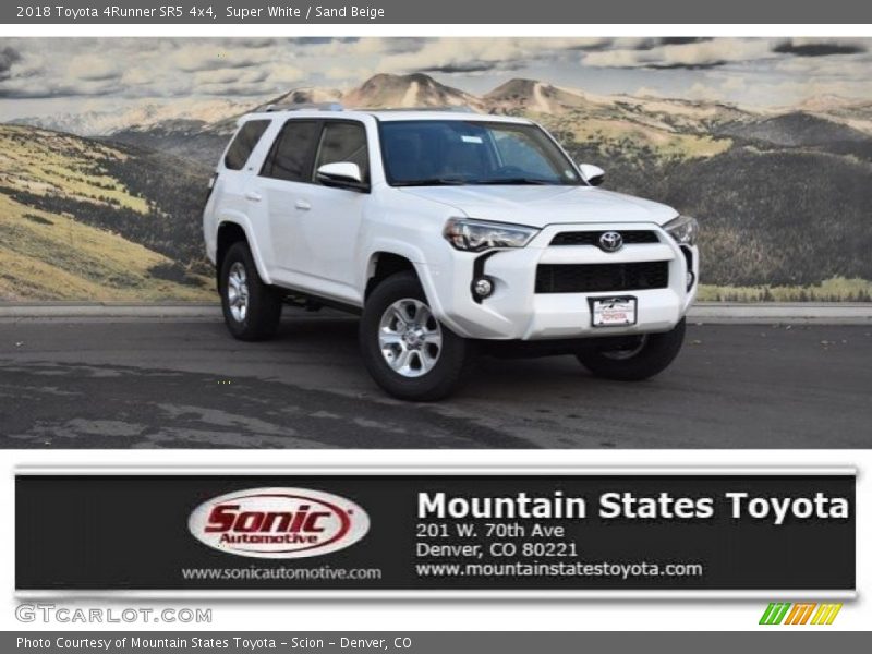 Super White / Sand Beige 2018 Toyota 4Runner SR5 4x4