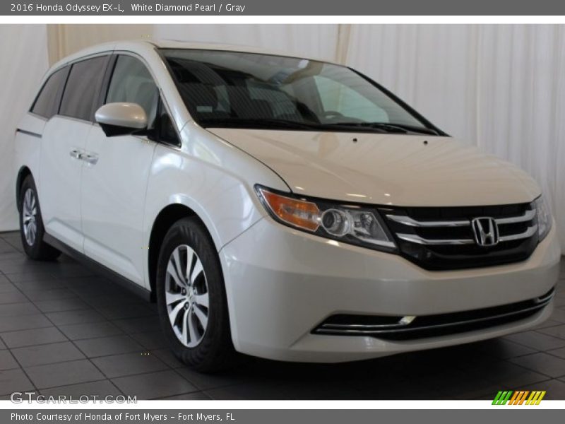 White Diamond Pearl / Gray 2016 Honda Odyssey EX-L