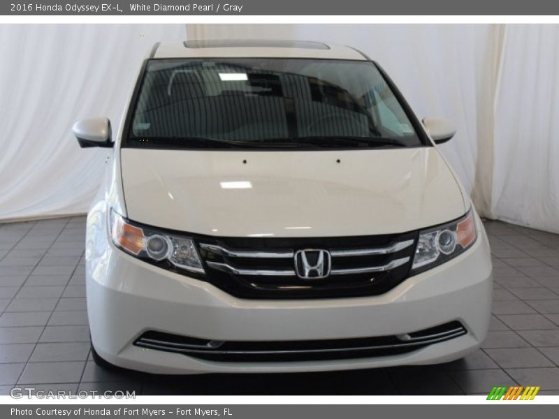 White Diamond Pearl / Gray 2016 Honda Odyssey EX-L