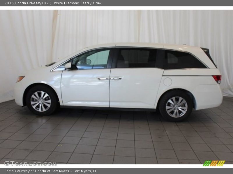 White Diamond Pearl / Gray 2016 Honda Odyssey EX-L