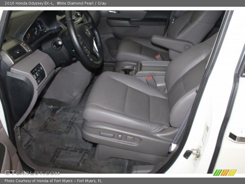 White Diamond Pearl / Gray 2016 Honda Odyssey EX-L