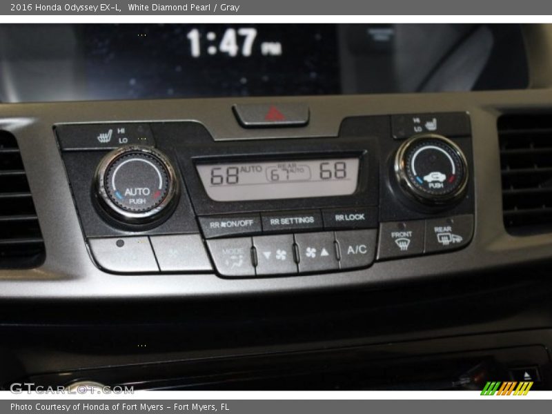 White Diamond Pearl / Gray 2016 Honda Odyssey EX-L