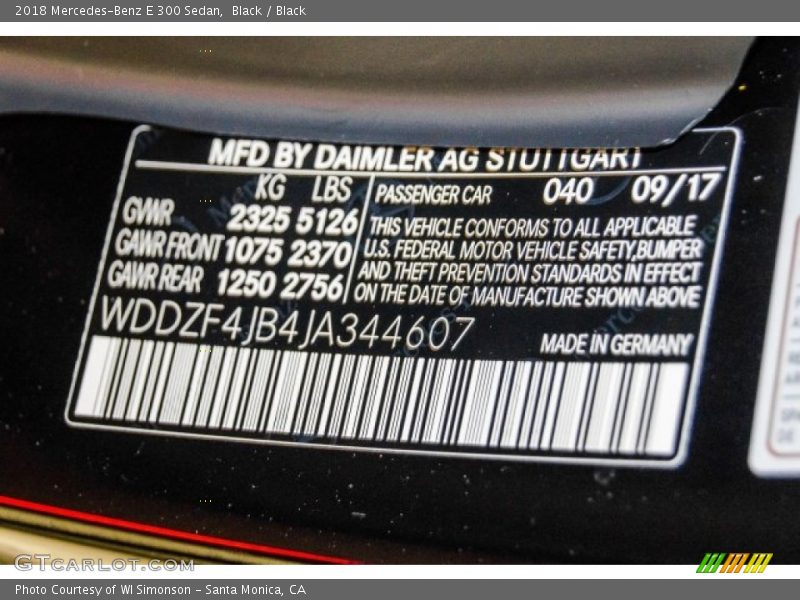 Black / Black 2018 Mercedes-Benz E 300 Sedan