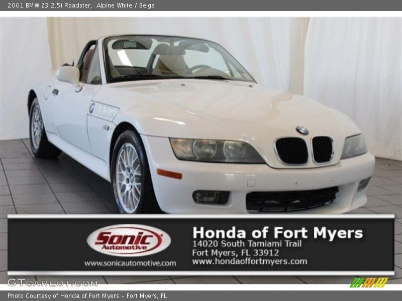 Alpine White / Beige 2001 BMW Z3 2.5i Roadster