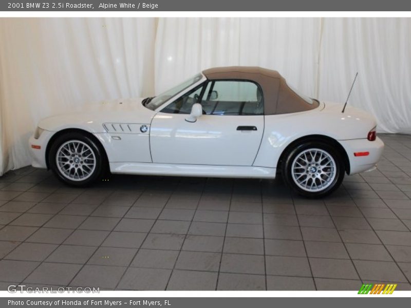 Alpine White / Beige 2001 BMW Z3 2.5i Roadster
