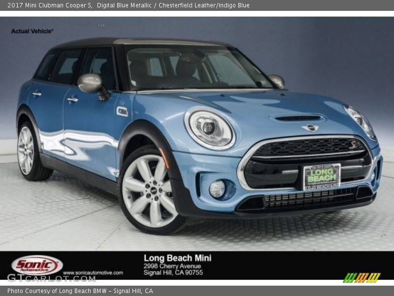 Digital Blue Metallic / Chesterfield Leather/Indigo Blue 2017 Mini Clubman Cooper S