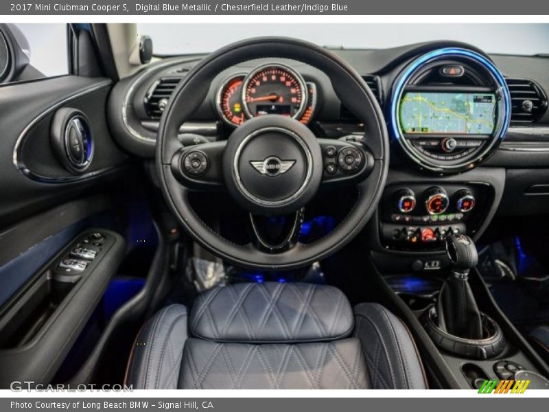Digital Blue Metallic / Chesterfield Leather/Indigo Blue 2017 Mini Clubman Cooper S