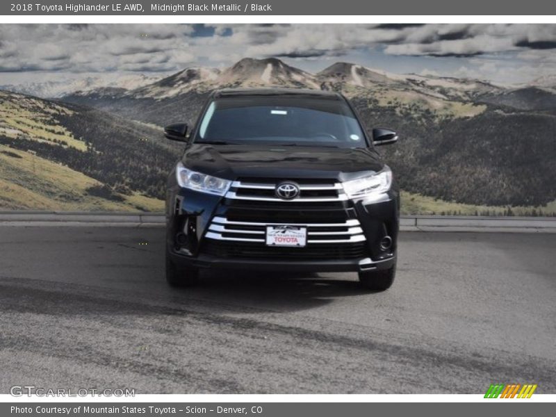 Midnight Black Metallic / Black 2018 Toyota Highlander LE AWD