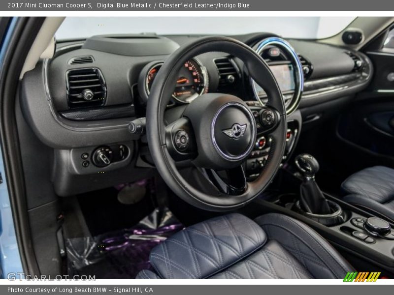 Digital Blue Metallic / Chesterfield Leather/Indigo Blue 2017 Mini Clubman Cooper S